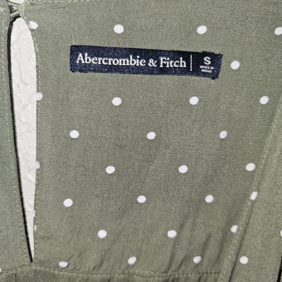 Abercrombie & Fitch Olive Green Knot Front Polka Romper in Small - Picture 6 of 7